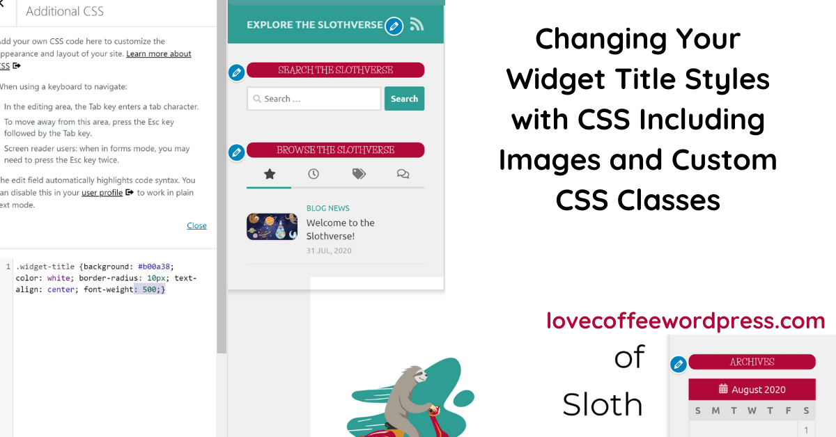 Styling Widget Titles in WordPress With Custom CSS and Custom CSS Classes