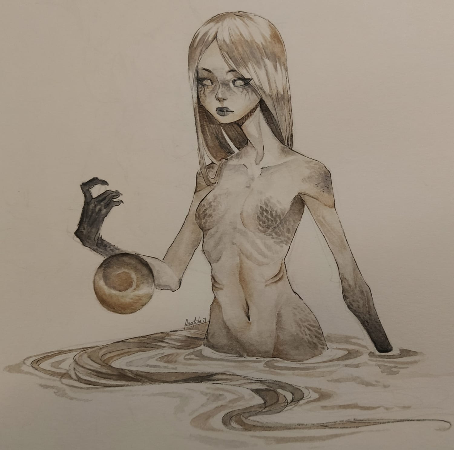 Witch of the Marshes, Amorfista, Watercolor, 2021