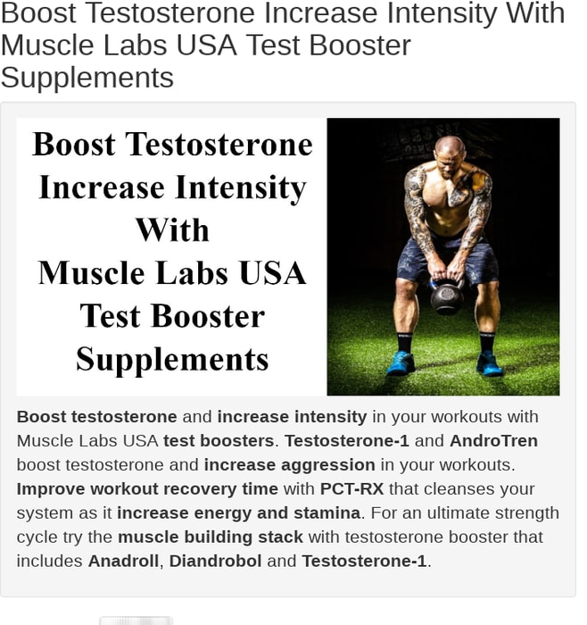 Boost Testosterone Increase Intensity With Muscle Labs USA Test Booster Supplements
