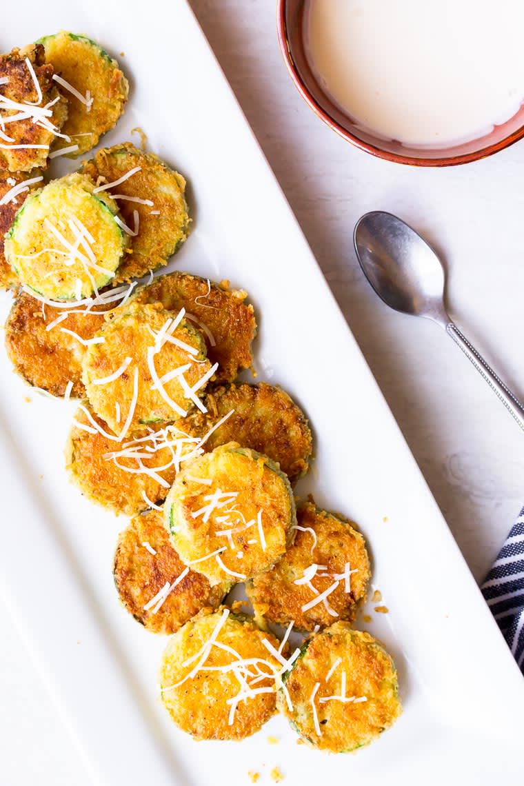 Gluten Free Low Carb Fried Zucchini Recipe - Delicious Little Bites