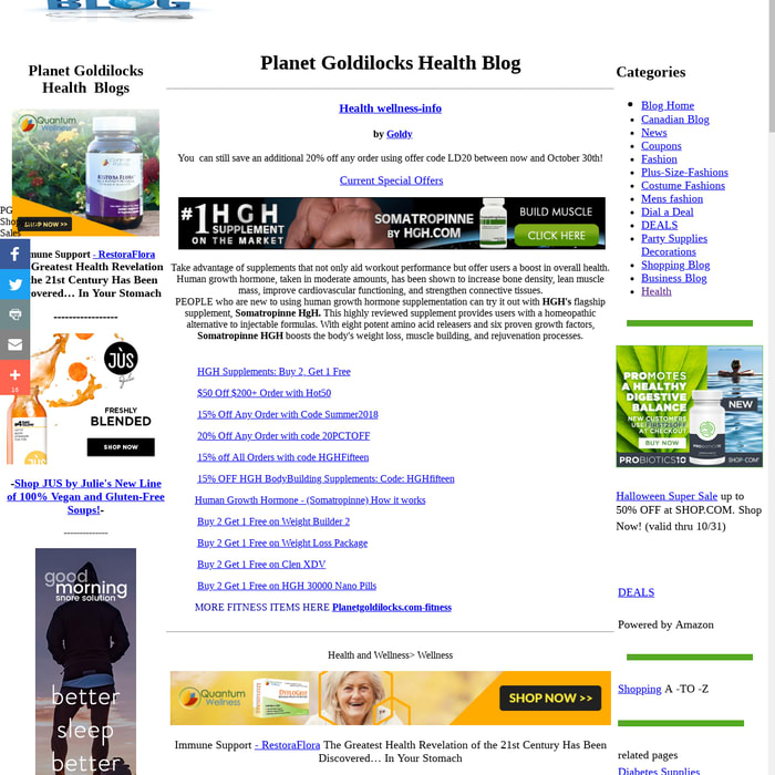 Health Blog for 2018,Planetgoldilocks