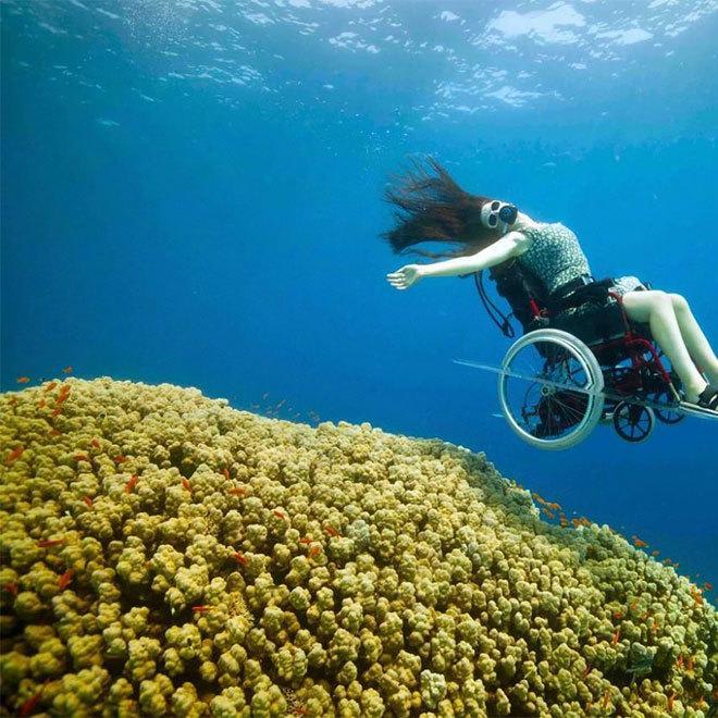 Specially Designed Underwater Wheelchair By Artist Sue Austin