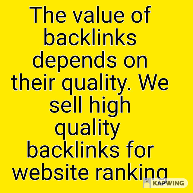 High Quality Backlinks for SEO