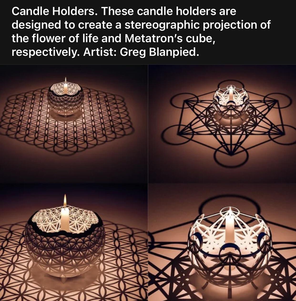 Candle holder stereographic projection