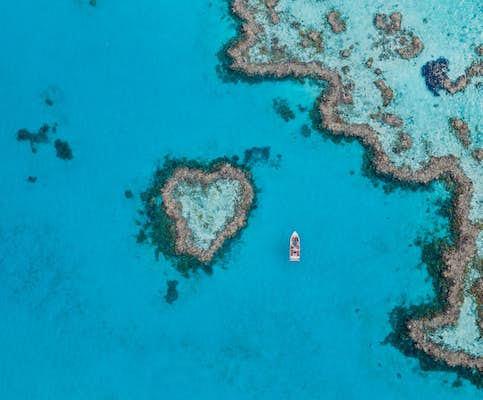 Travelers can now swim above this heart-shaped reef in Australia