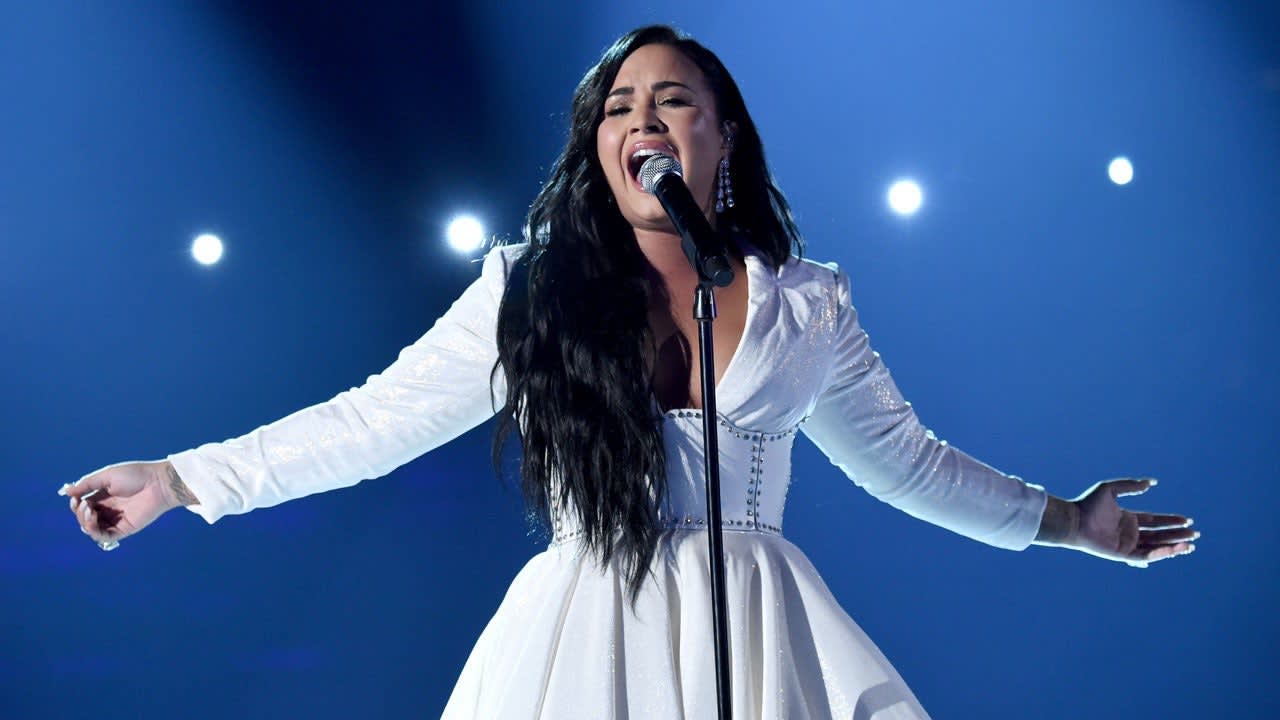 Demi Lovato Cries During Emotional 'Anyone' GRAMMY Performance