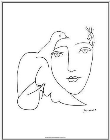 Picasso – Drawing 05d Face & Dove