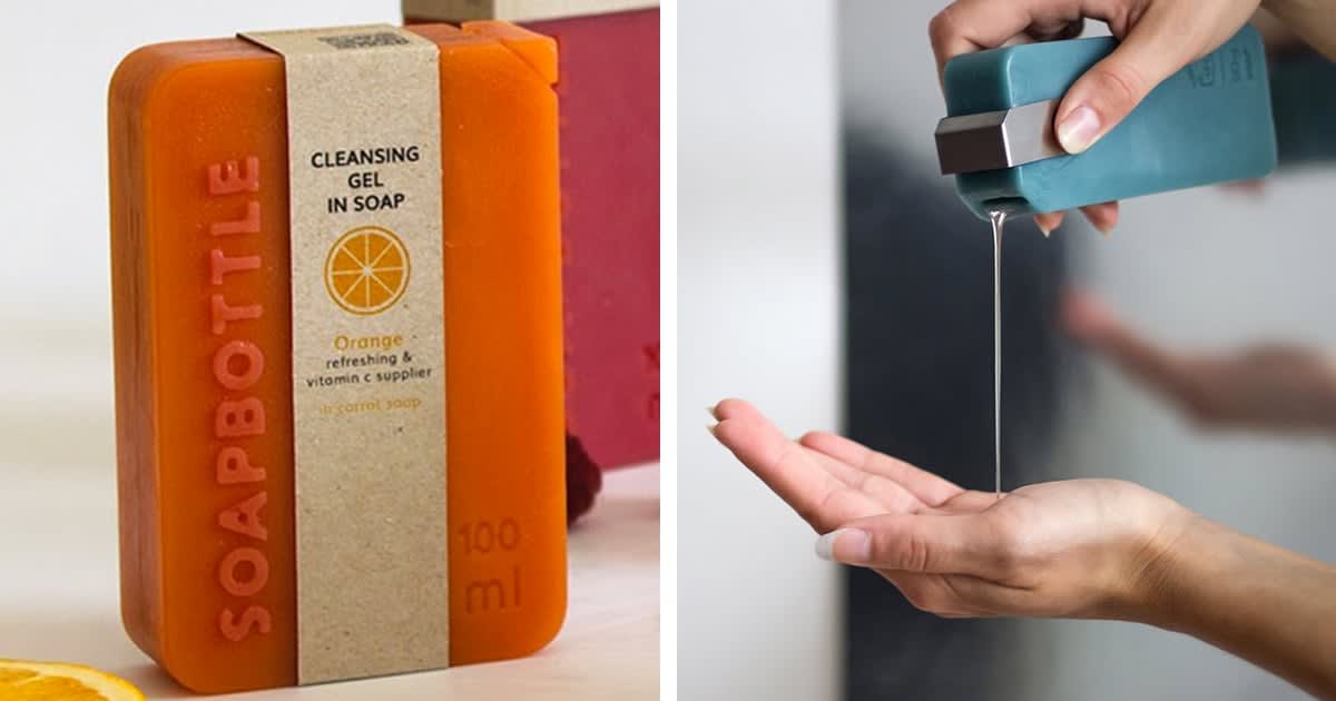 These Shampoo Bottles Are Made Entirely of Soap as Eco-Friendly Packaging