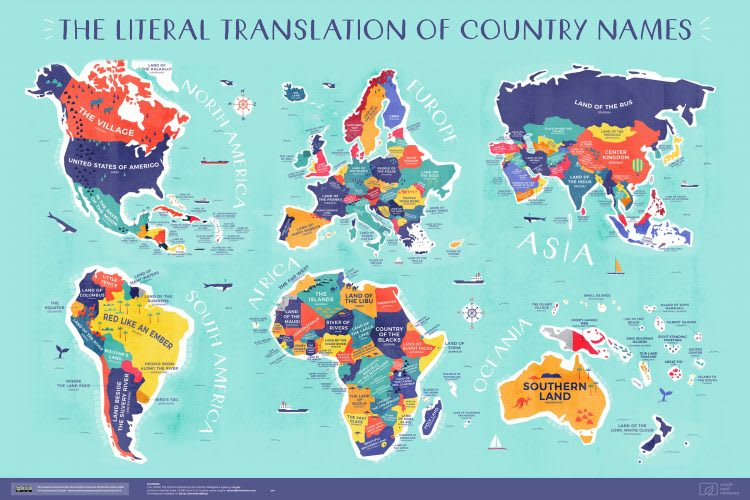 Literal Translation of Every Country Name In the World