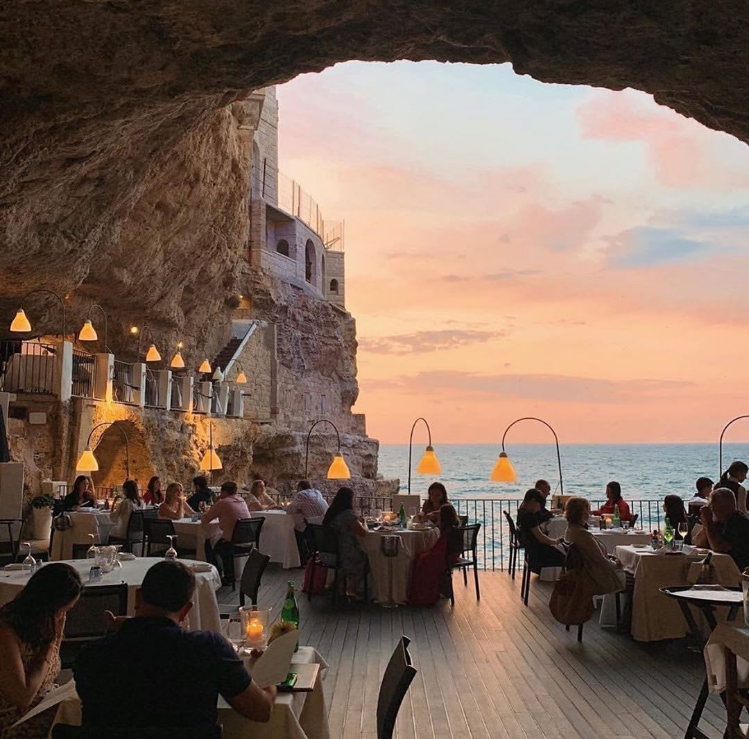 Escape Cadet on Instagram: “Dinner by the sea . . 📍#Puglia #Italy || Photographer unknown — visit… | Travel aesthetic, Places to travel, Beautiful places to travel