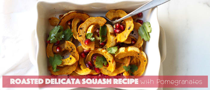 Roasted Delicata Squash Recipe with Pomegranate