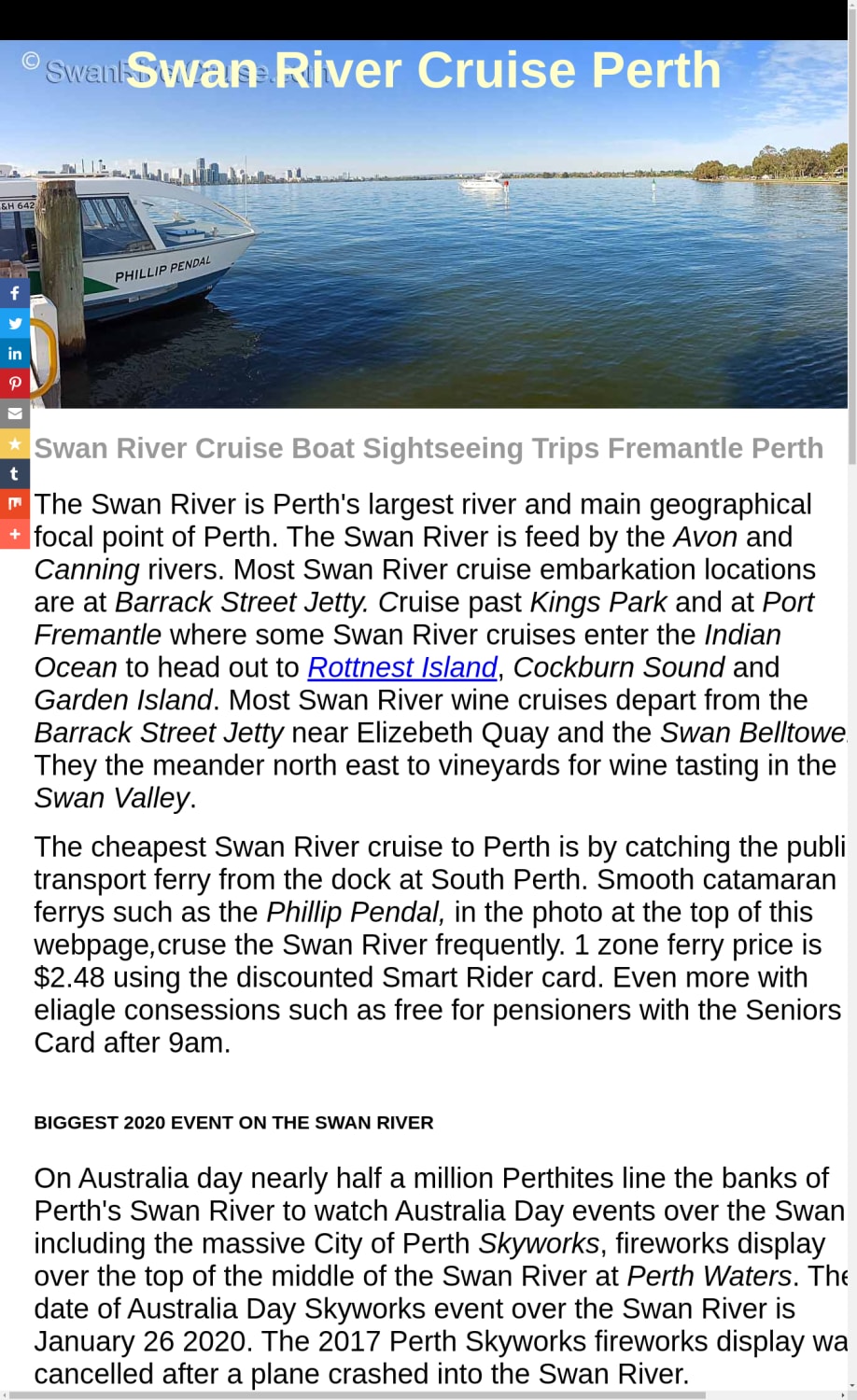 Swan River Cruise Perth