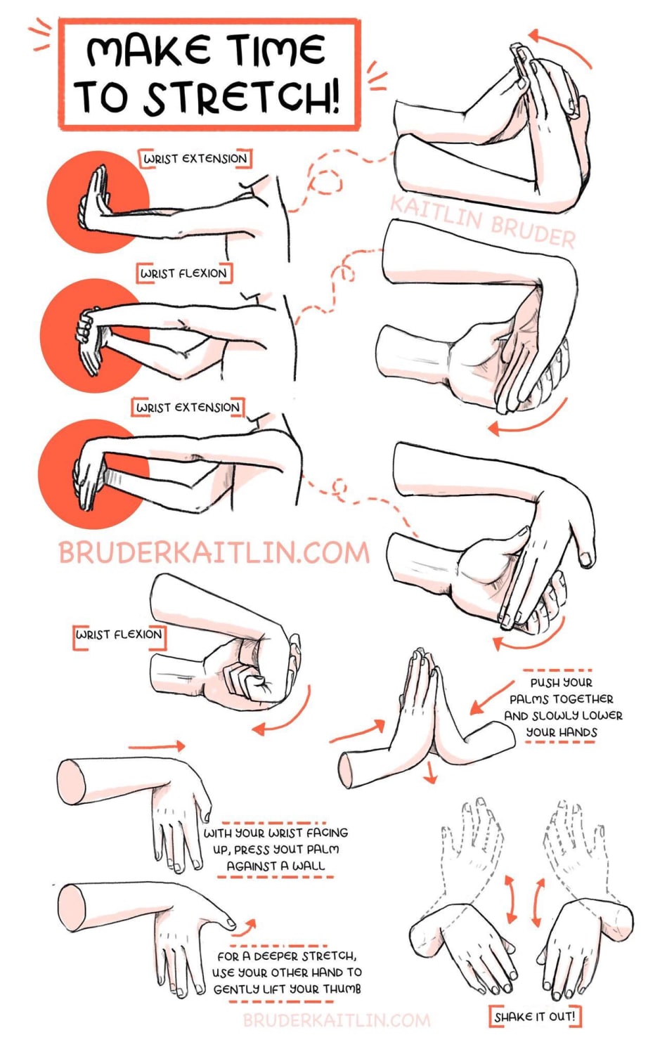 Cool wrist stretching guide.