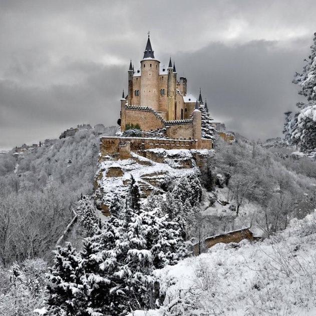 alcazar castle of segovia spain photo