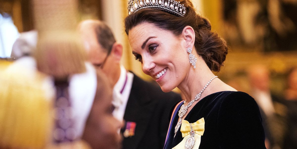 Kate Middleton Stuns in the Lover's Knot Tiara as She Attends Buckingham Palace Reception