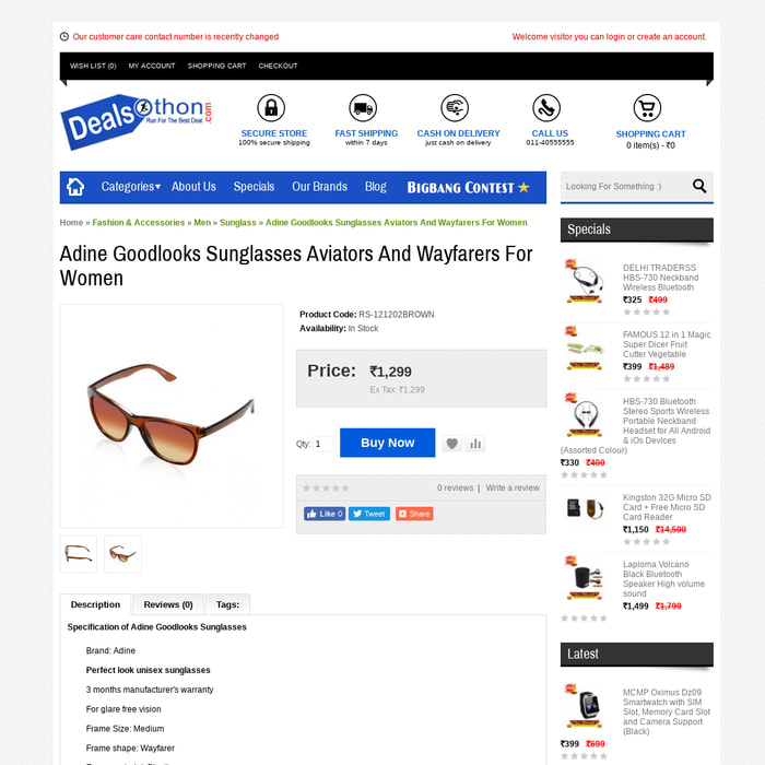 Adine Goodlooks Sunglasses Aviators And Wayfarers For Women