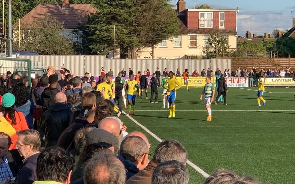 Haringey Borough players walk off pitch after reporting racist abuse from Yeovil Town fans