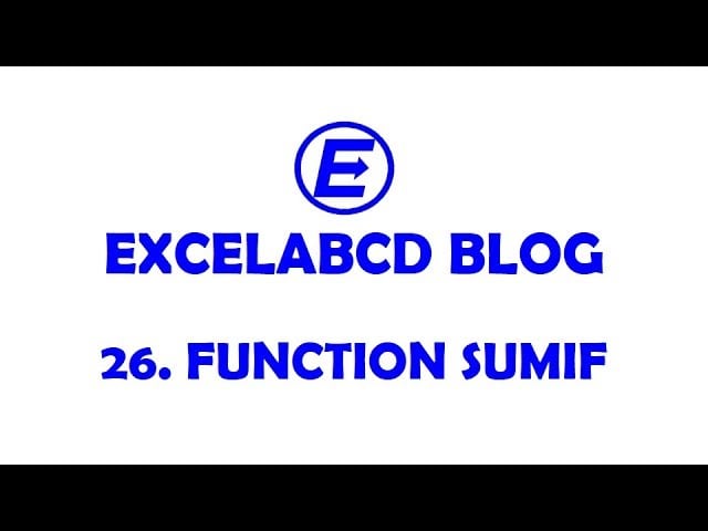 Function SUMIF