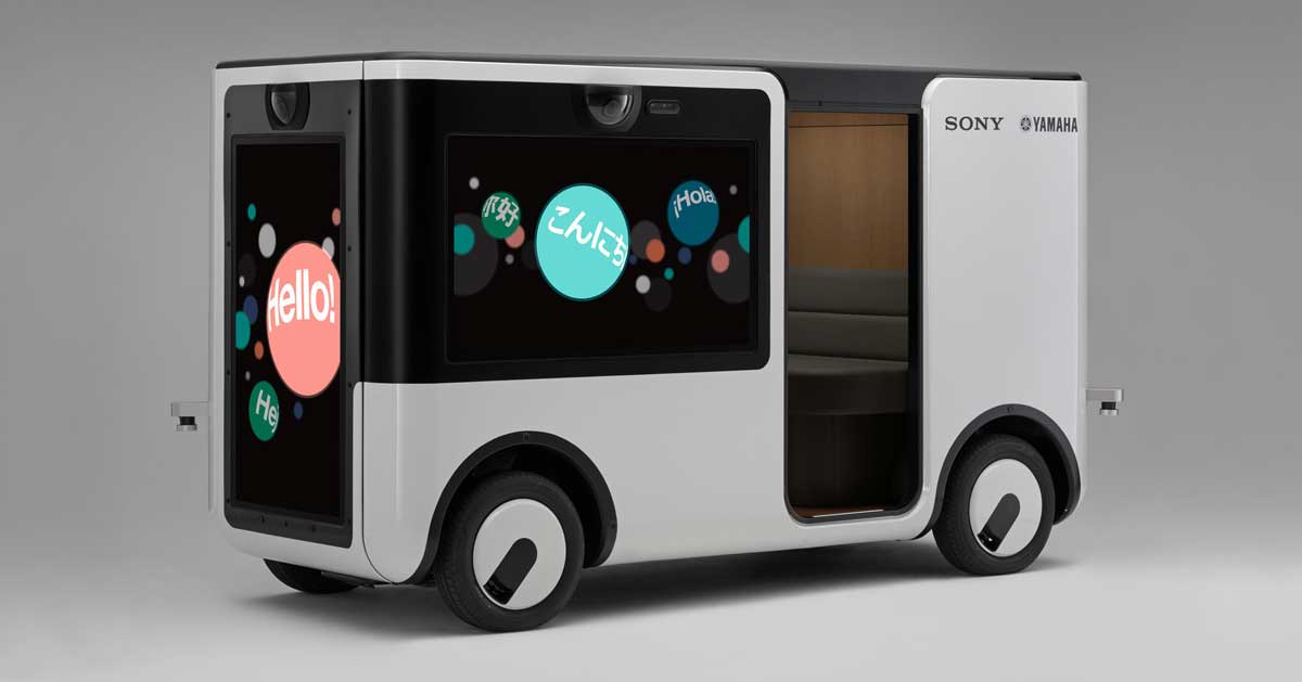 sony and yamaha design driverless cart that doubles up as mobile advertising board