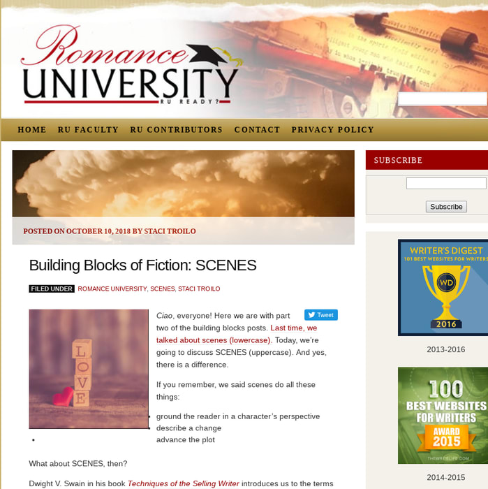 Building Blocks of Fiction: SCENES