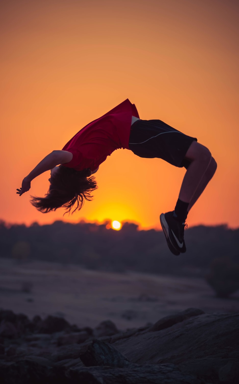 Flipping over the sunset