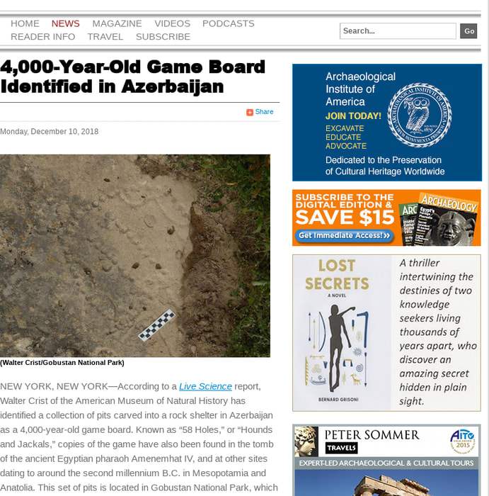 4,000-Year-Old Game Board Identified in Azerbaijan - Archaeology Magazine
