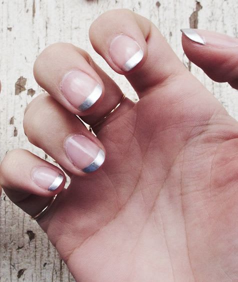 metallic french manicure | Uñas de belleza, Manicura de uñas, Uñas francesas