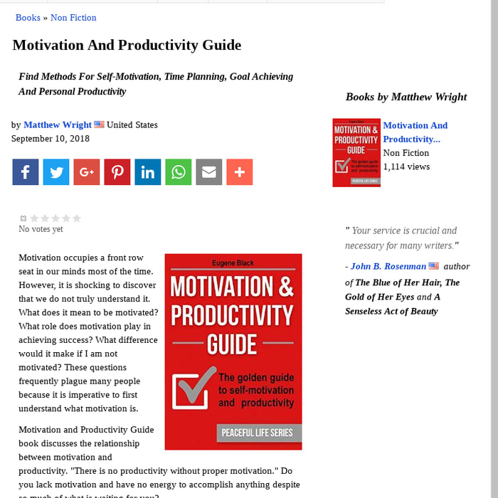 Motivation And Productivity Guide (book) by Matthew Wright