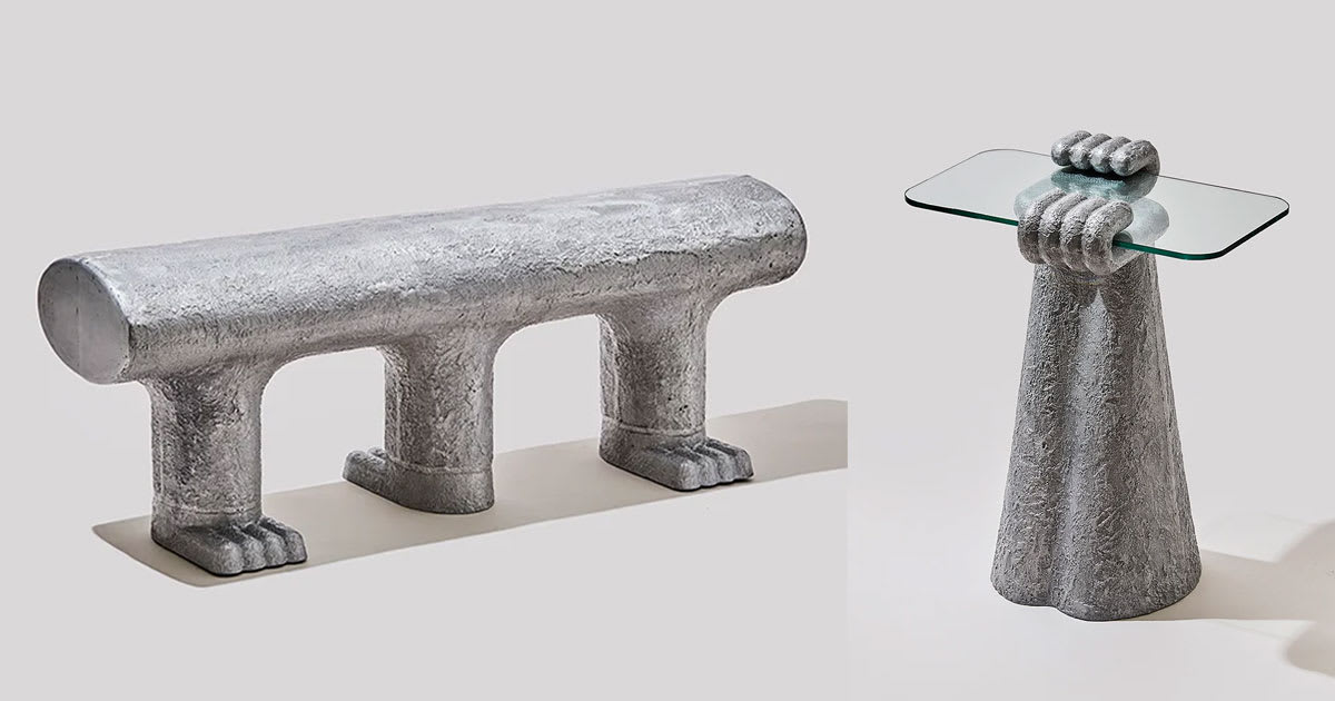 studio HAK creates sculptural furniture with oversized aluminium paws