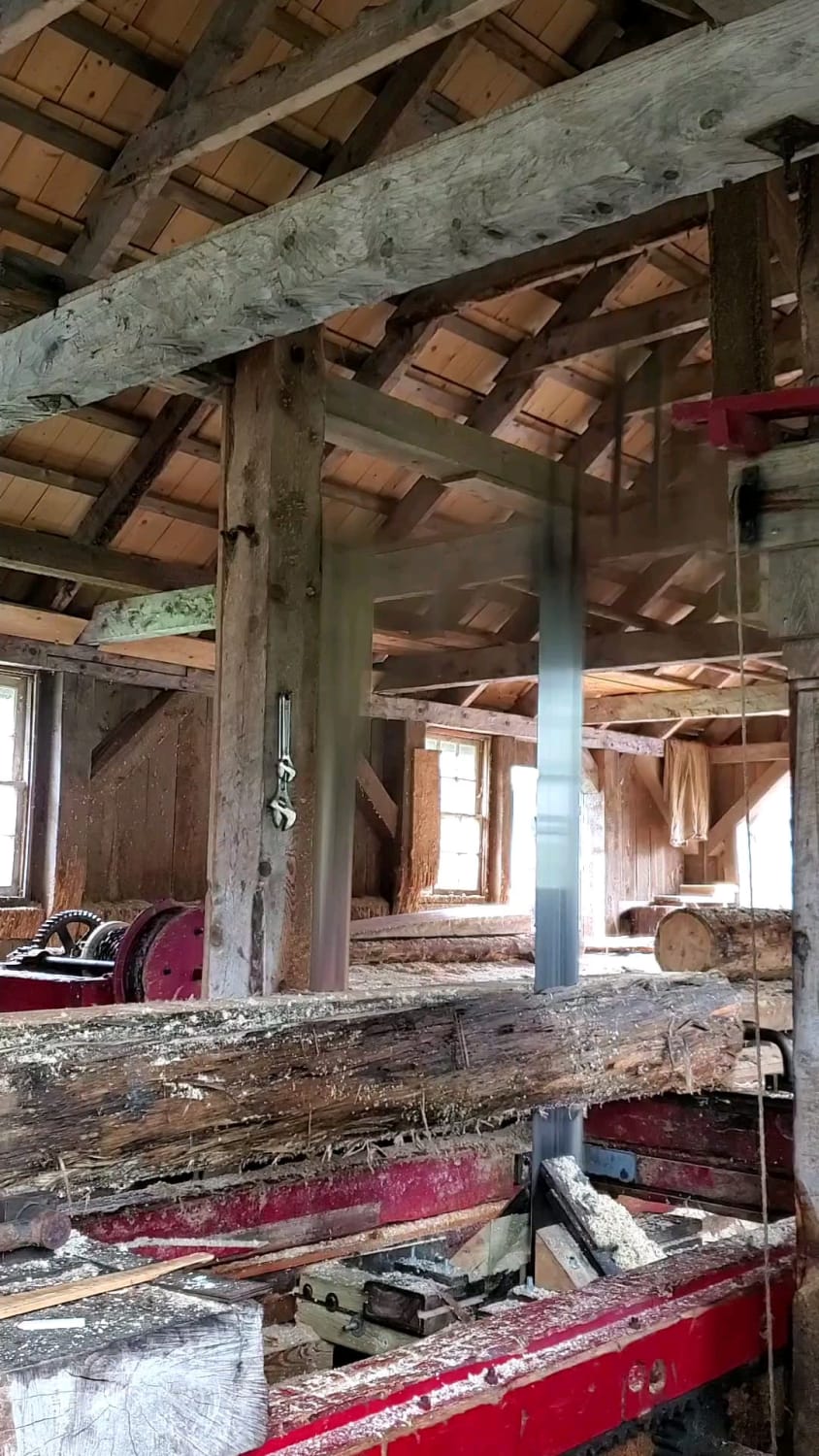 Here is a time-lapse of a water powered sawmill I'm working at in action.