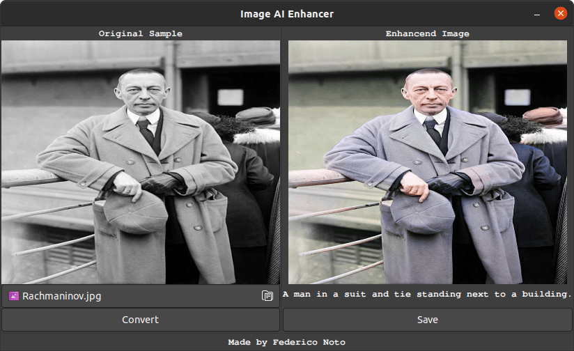 Color Rachmaninov. I made a desktop application with AI and Python to colorize and enhance images and wanted to share it with you!