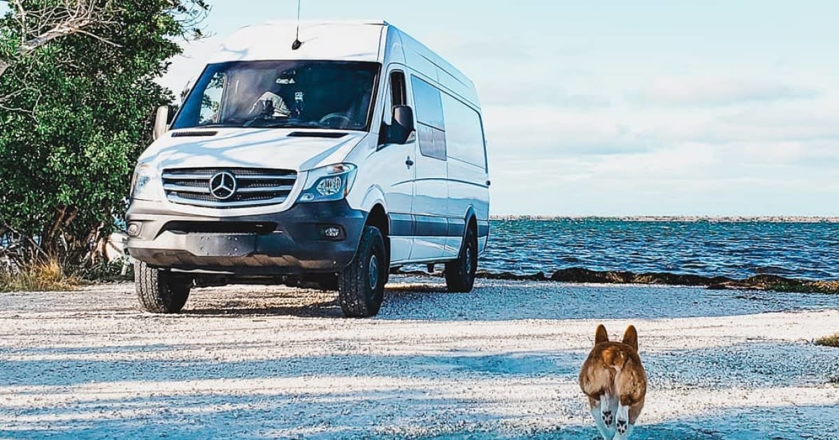 Couple Live A Simple & Adventure Filled Life In A DIY Sprinter Van Conversion