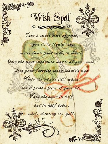 Wish Spell (Printable Spell Page)