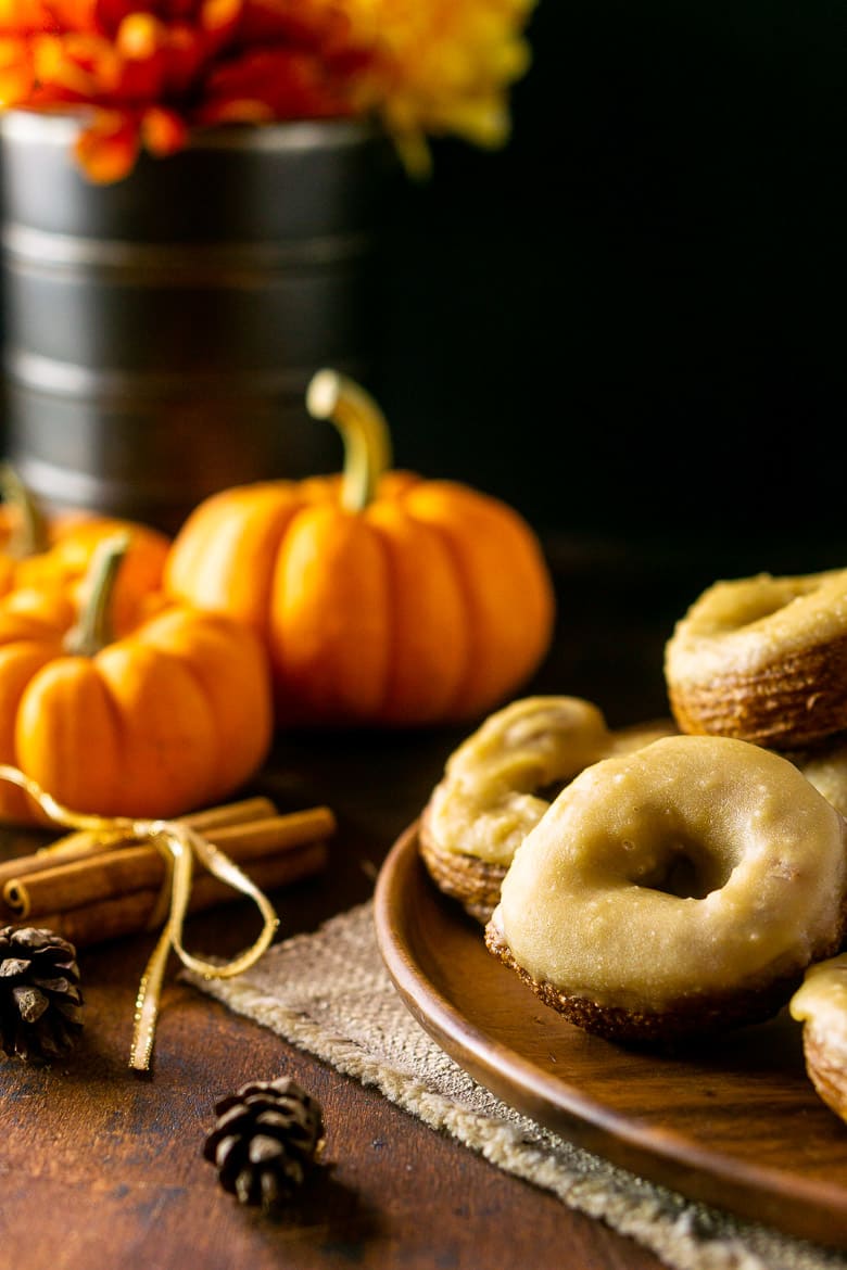 Pumpkin Crullers With Caramelized Maple Glaze