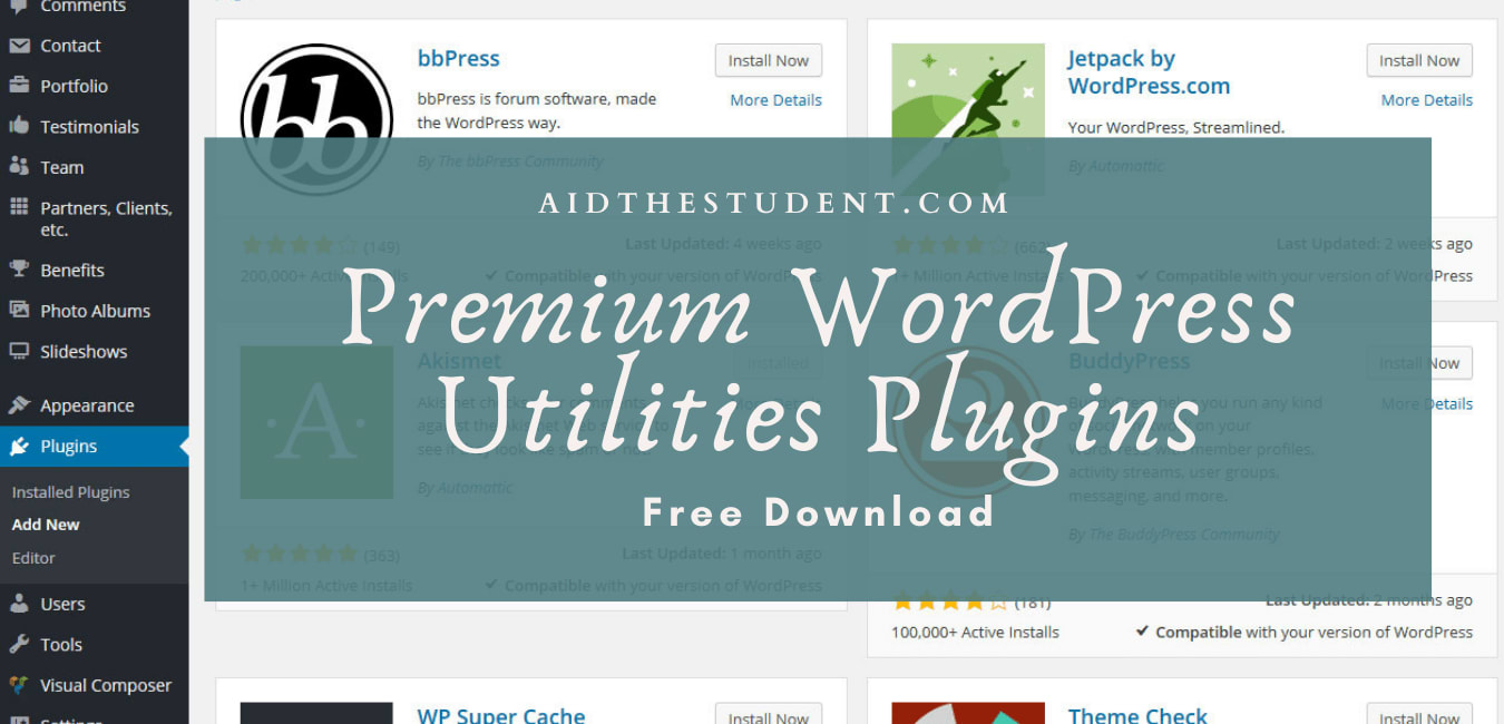 754 Premium WordPress Utilities Plugin List (Free Download)