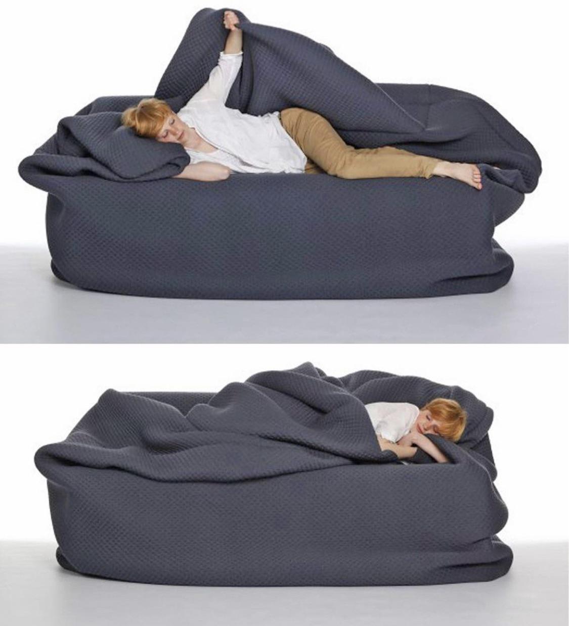 Bean bag with built-in blanket and pillow!