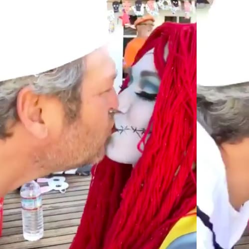Gwen Stefani and Blake Shelton Just Won Halloween with a Hot/Spooky Kissing Sesh
