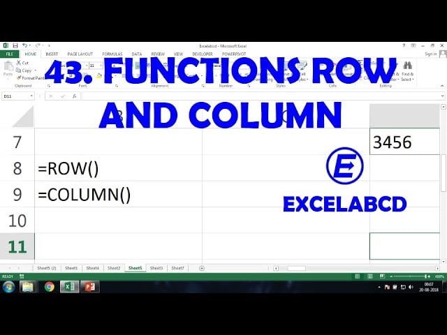 Function ROW and COLUMN