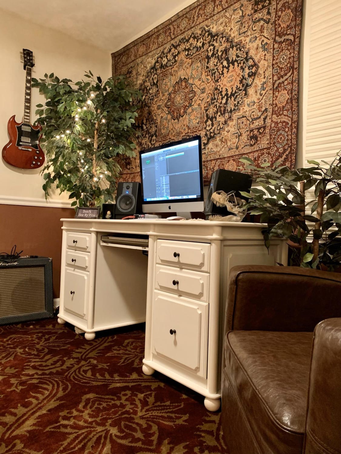 After my divorce, I finally put together a home studio. This is my cozy place.
