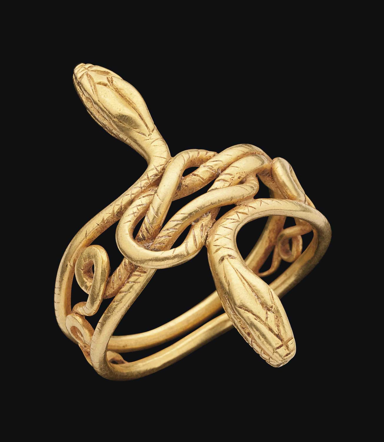 A greaco-roman gold snake ring, circa 1st century BC-1st century AD, sold at christie's in 2011