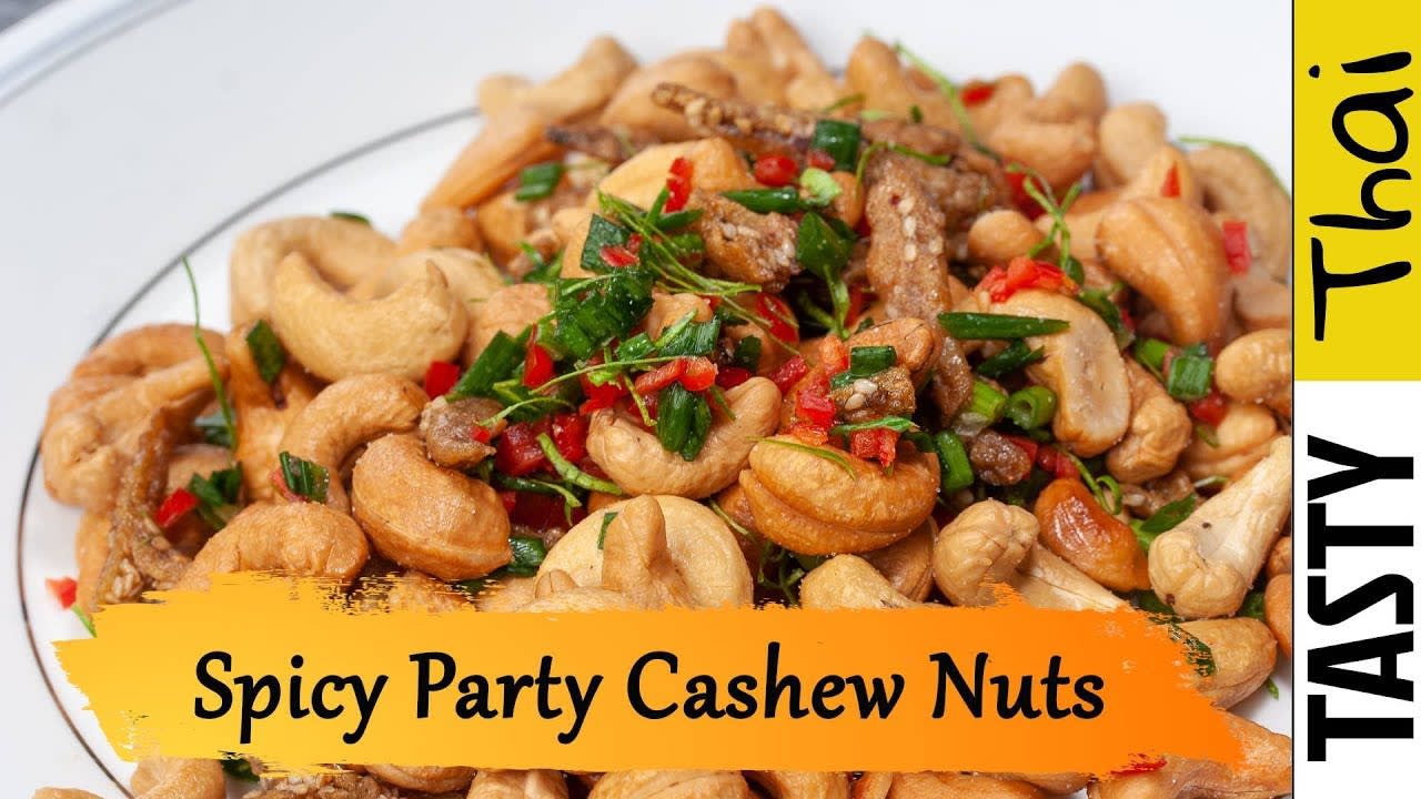 Spicy Cashew Nut Recipe - Thai Chili Cashew Snack Mix