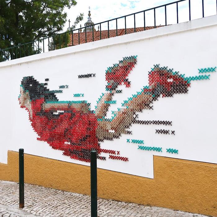 Cross-Stitch Mural by Aheneah