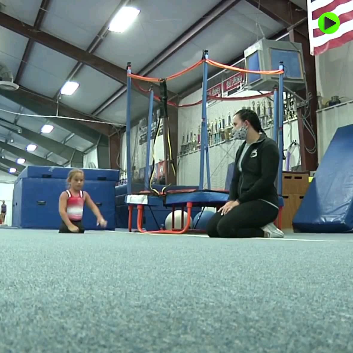 Determined 8 year old gymnast