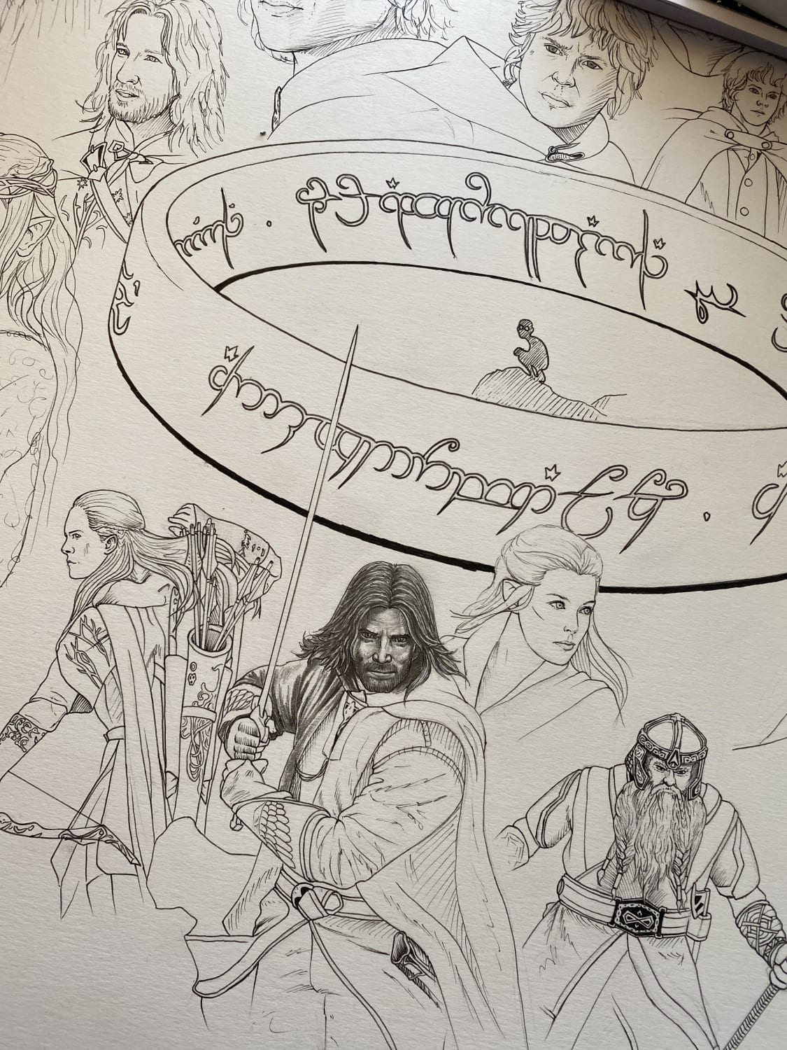 Lord of the Rings drawing in progress