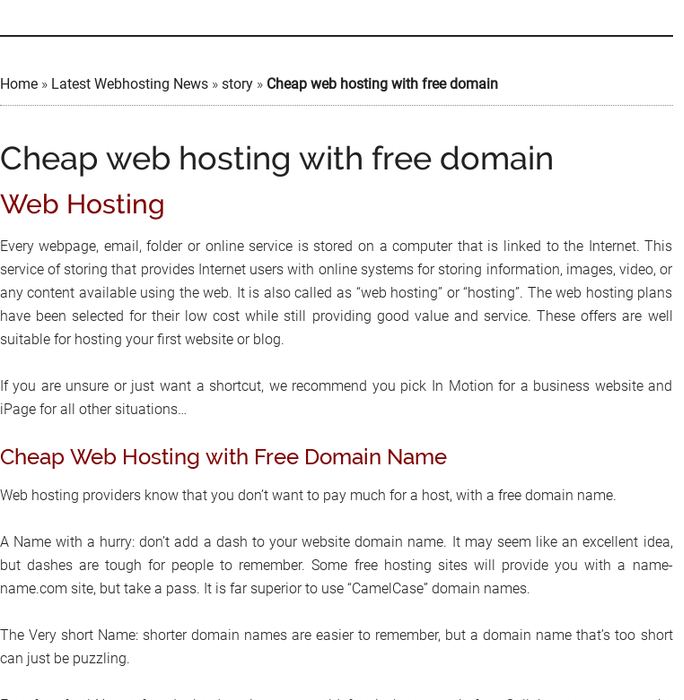 Cheap web hosting with free domain
