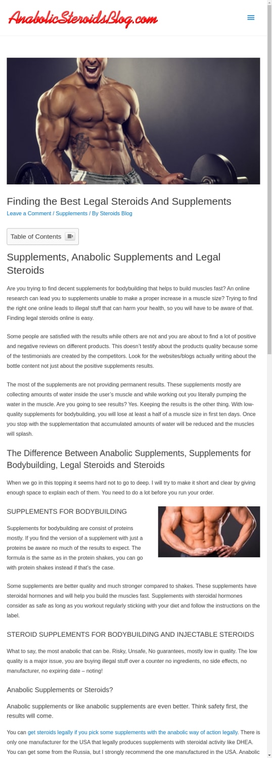 Finding the Best Legal Steroids And Supplements