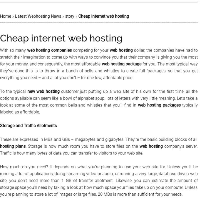 Cheap internet web hosting
