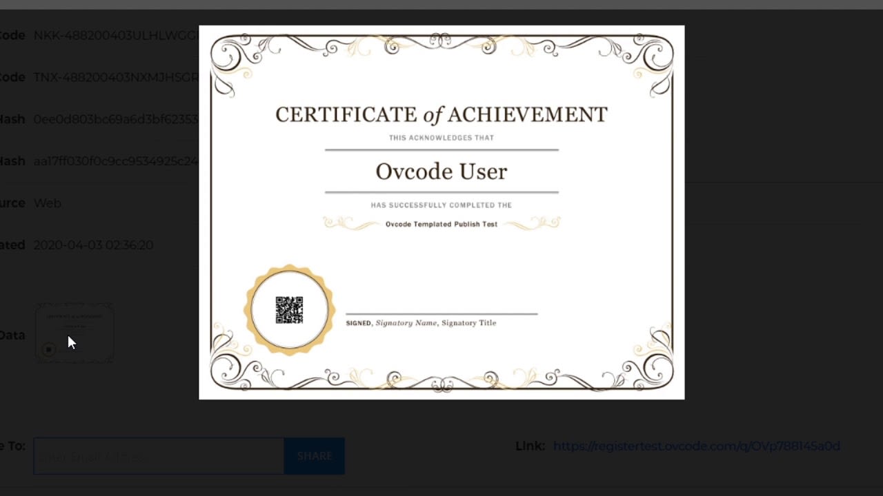 OVCODE: Publish with QR Code