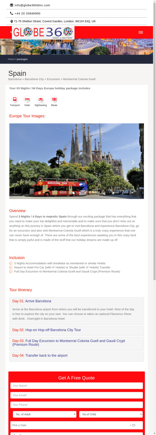 Book 03 Nights / 04 Days Spain Tour Package at Globe360DMC