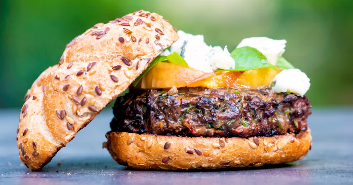Venison Burgers with Blue Cheese